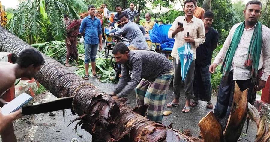 আকস্মিক ঝড়ে লণ্ডভণ্ড নওগাঁ