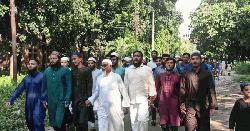 টঙ্গীতে মসজিদের খতিব অপহরণের প্রতিবাদ ও ইস্কনকে নিষিদ্ধের দাবিতে জাবিতে বিক্ষোভ মিছিল