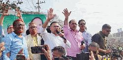 বগুড়ার শেরপুরে ধানের শীষের জন্য ভোট চাইলেন তারেক রহমান
