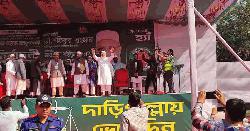 বরিশালে জনসভার মঞ্চে জামায়াত আমির