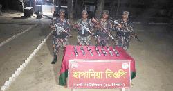 সাপাহার সীমান্তে ২১ বোতল ভারতীয় ফেন্সিডিল জব্দ করেছে বিজিবি