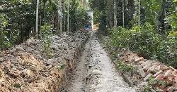 মঠবাড়িয়ায় সরকারি রাস্তার ইট তুলে ফেললেন সেচ প্রকল্পের ঠিকাদার 