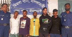 ডিমলায় তিস্তায় পাথর উত্তোলন, গ্রেফতার ৫