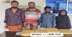 পটুয়াখালীতে ১২ কেজি গাঁজাসহ চার মাদক কারবারি আটক